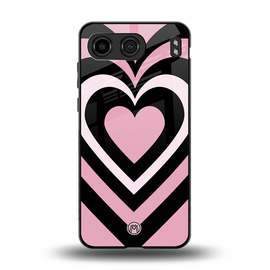 y2k retro pink hearts back phone cover | glass case for oneplus nord 4