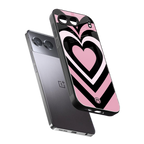 y2k retro pink hearts back phone cover | glass case for oneplus nord 4