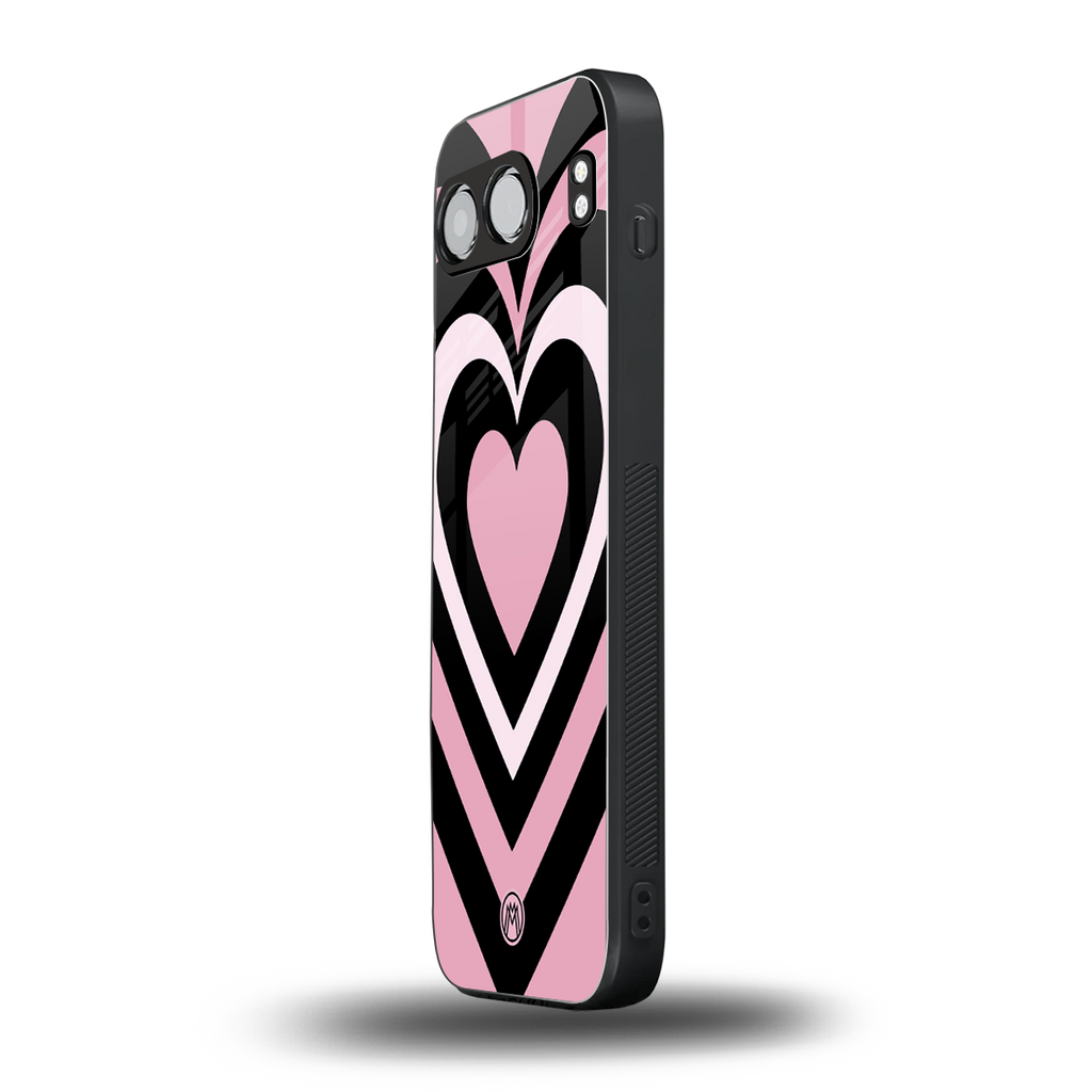 y2k retro pink hearts back phone cover | glass case for oneplus nord 4