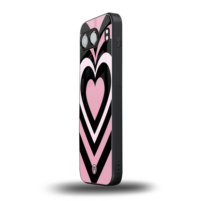 y2k retro pink hearts back phone cover | glass case for oneplus nord 4