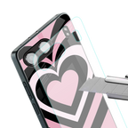 y2k retro pink hearts back phone cover | glass case for oneplus nord 4