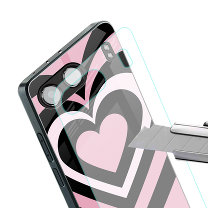 y2k retro pink hearts back phone cover | glass case for oneplus nord 4