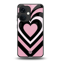 y2k retro pink hearts back phone cover | glass case for oneplus nord ce 3