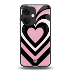 y2k retro pink hearts back phone cover | glass case for oneplus nord ce 3