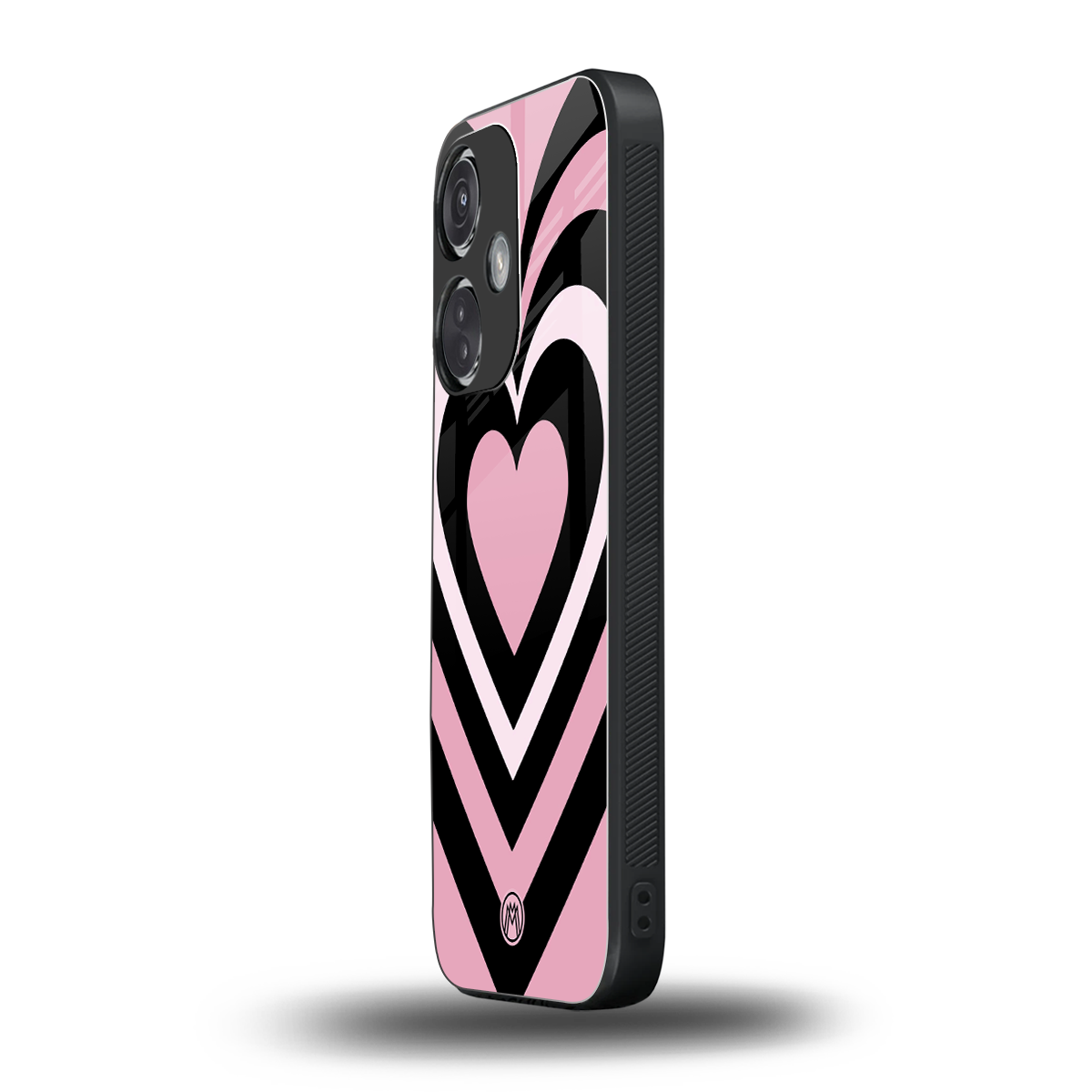 y2k retro pink hearts back phone cover | glass case for oneplus nord ce 3