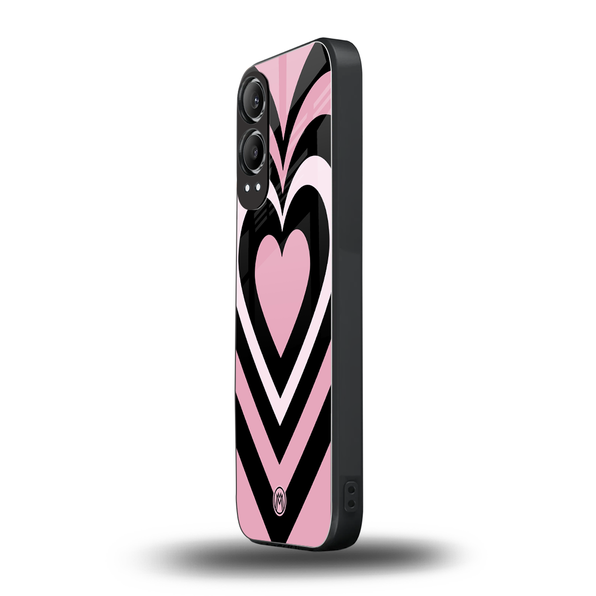 y2k retro pink hearts back phone cover | glass case for oneplus nord ce 4 lite