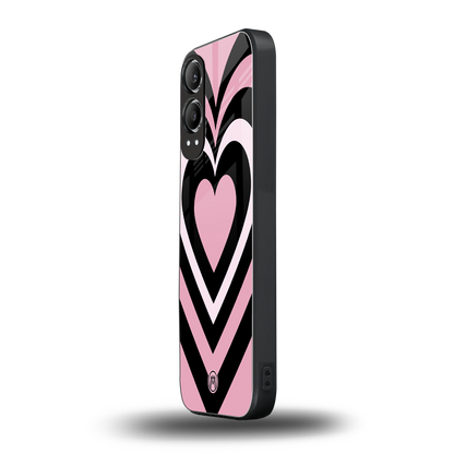 y2k retro pink hearts back phone cover | glass case for oneplus nord ce 4 lite