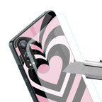y2k retro pink hearts back phone cover | glass case for oneplus nord ce 4 lite