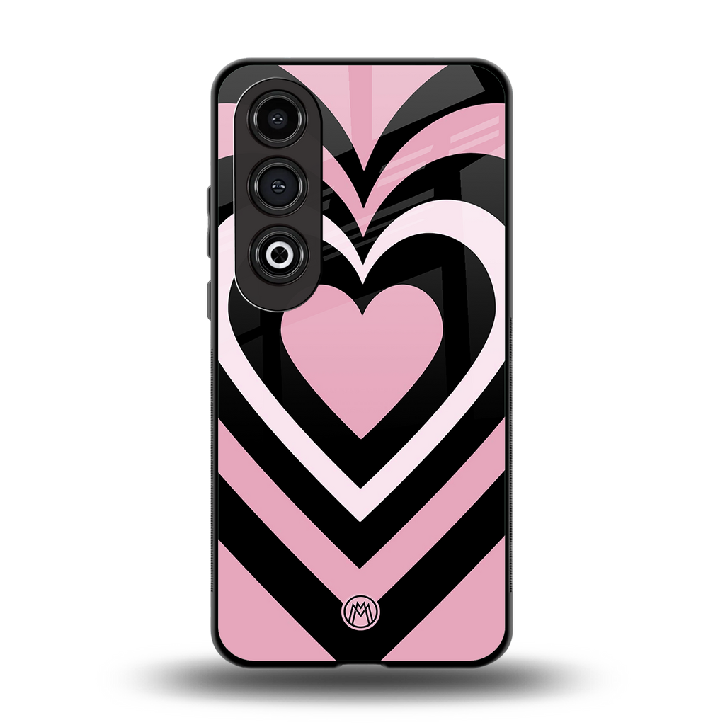 y2k retro pink hearts back phone cover | glass case for oneplus nord ce 4