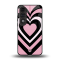 y2k retro pink hearts back phone cover | glass case for oneplus nord ce 4