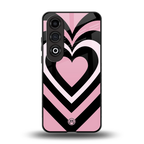 y2k retro pink hearts back phone cover | glass case for oneplus nord ce 4