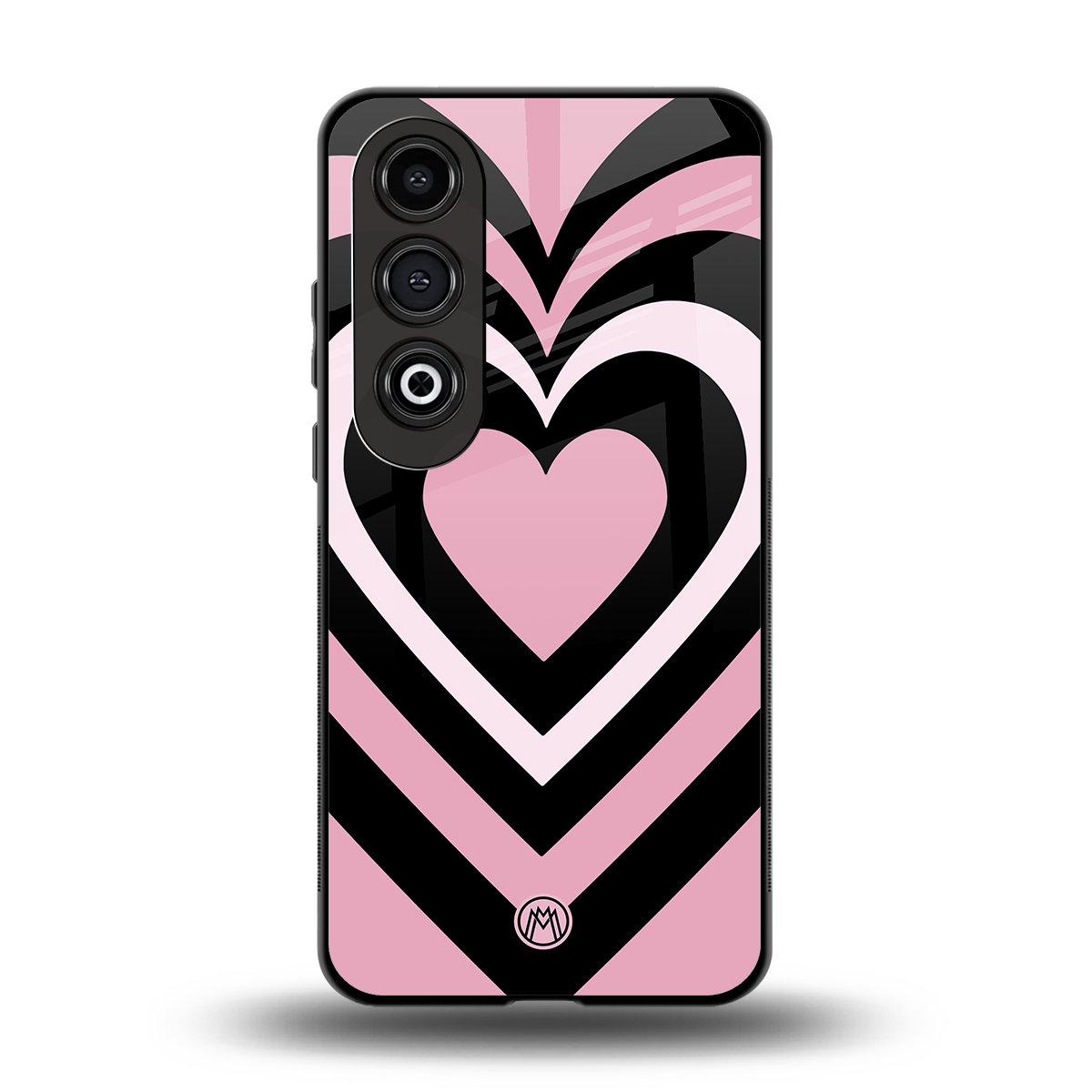 y2k retro pink hearts back phone cover | glass case for oneplus nord ce 4