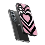 y2k retro pink hearts back phone cover | glass case for oneplus nord ce 4