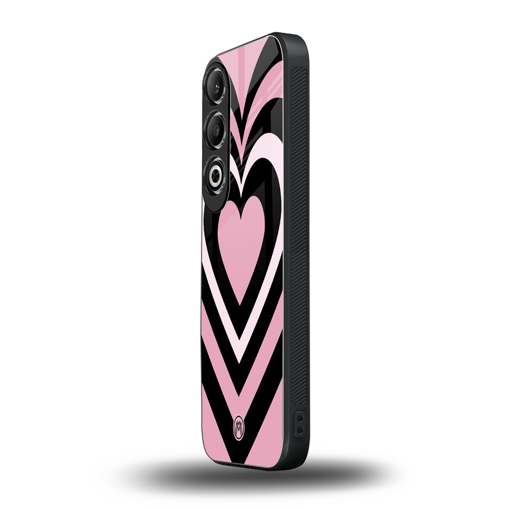 y2k retro pink hearts back phone cover | glass case for oneplus nord ce 4