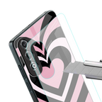 y2k retro pink hearts back phone cover | glass case for oneplus nord ce 4