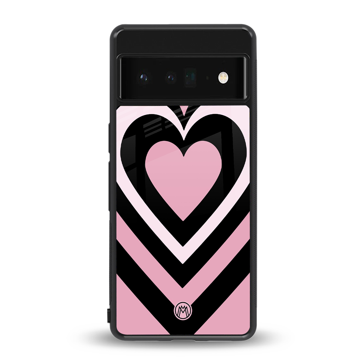y2k retro pink hearts back phone cover | glass case for google pixel 6 pro