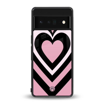 y2k retro pink hearts back phone cover | glass case for google pixel 6 pro