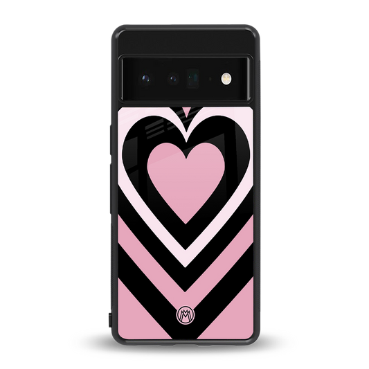 y2k retro pink hearts back phone cover | glass case for google pixel 6 pro