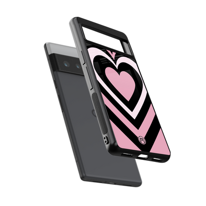 y2k retro pink hearts back phone cover | glass case for google pixel 6 pro