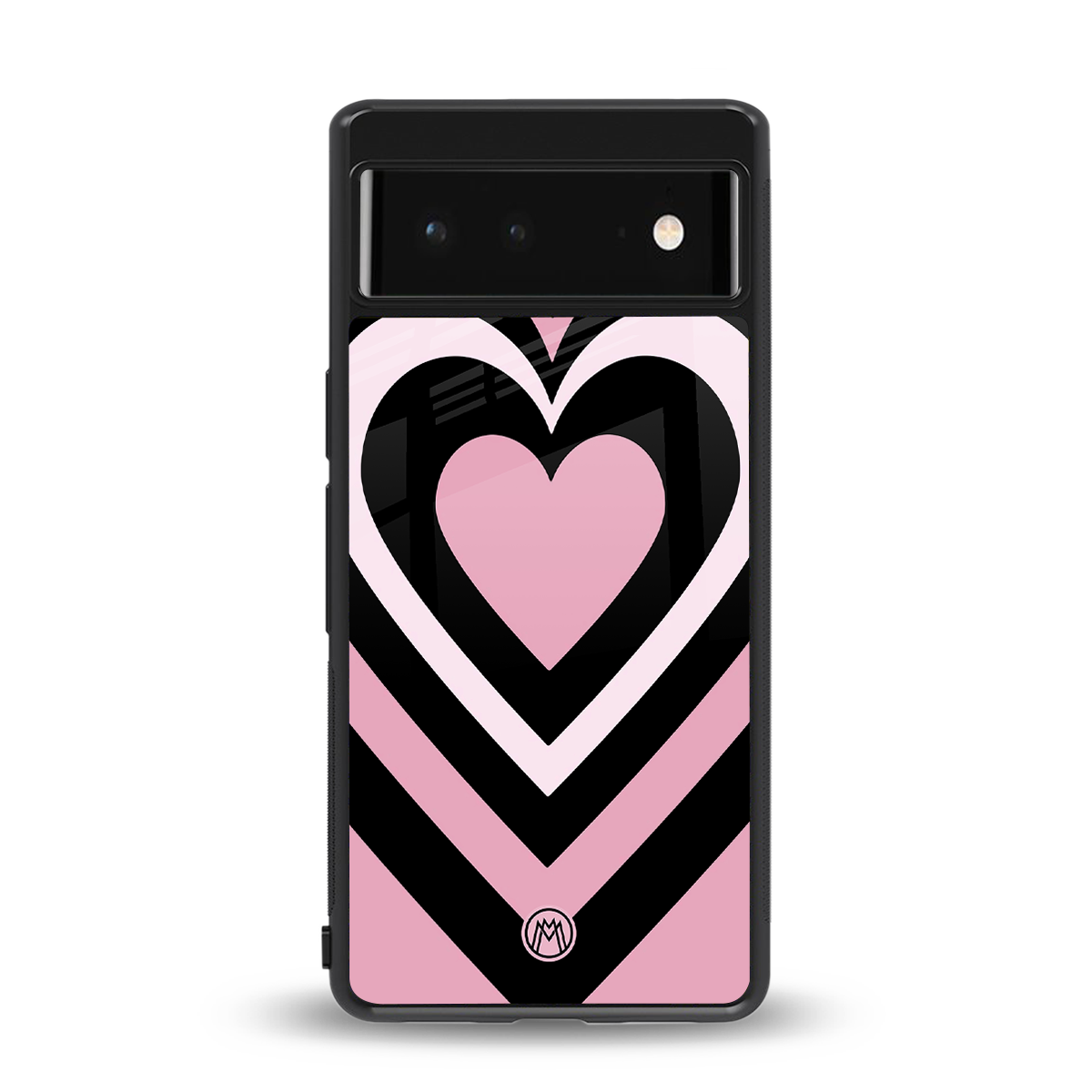 y2k retro pink hearts back phone cover | glass case for google pixel 6