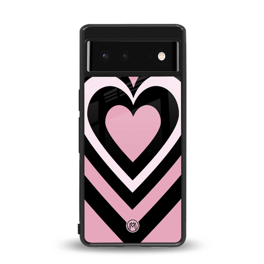 y2k retro pink hearts back phone cover | glass case for Google Pixel 6A
