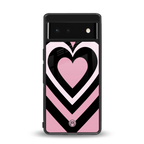 y2k retro pink hearts back phone cover | glass case for Google Pixel 6A