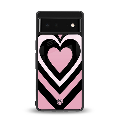 y2k retro pink hearts back phone cover | glass case for Google Pixel 6A