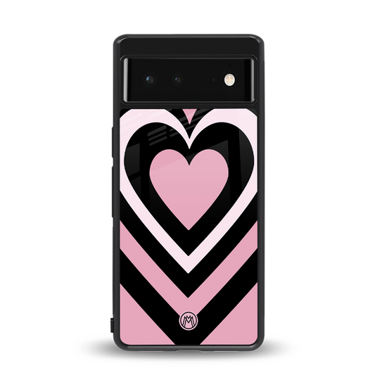 y2k retro pink hearts back phone cover | glass case for Google Pixel 6A