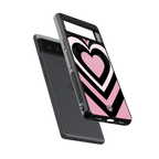 y2k retro pink hearts back phone cover | glass case for google pixel 6