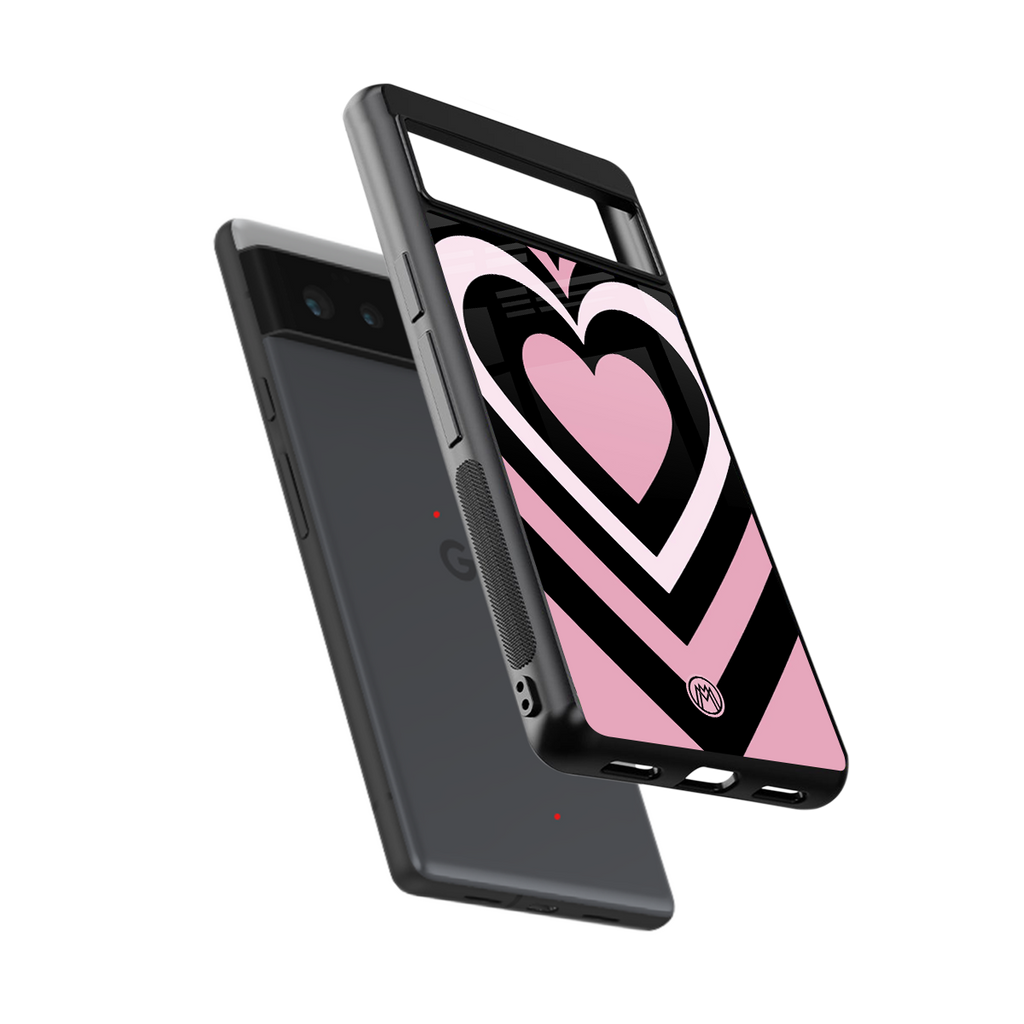 y2k retro pink hearts back phone cover | glass case for Google Pixel 6A