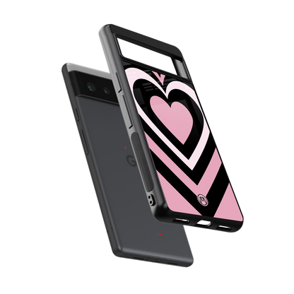 y2k retro pink hearts back phone cover | glass case for Google Pixel 6A