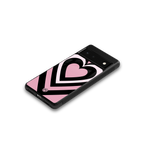 y2k retro pink hearts back phone cover | glass case for google pixel 6