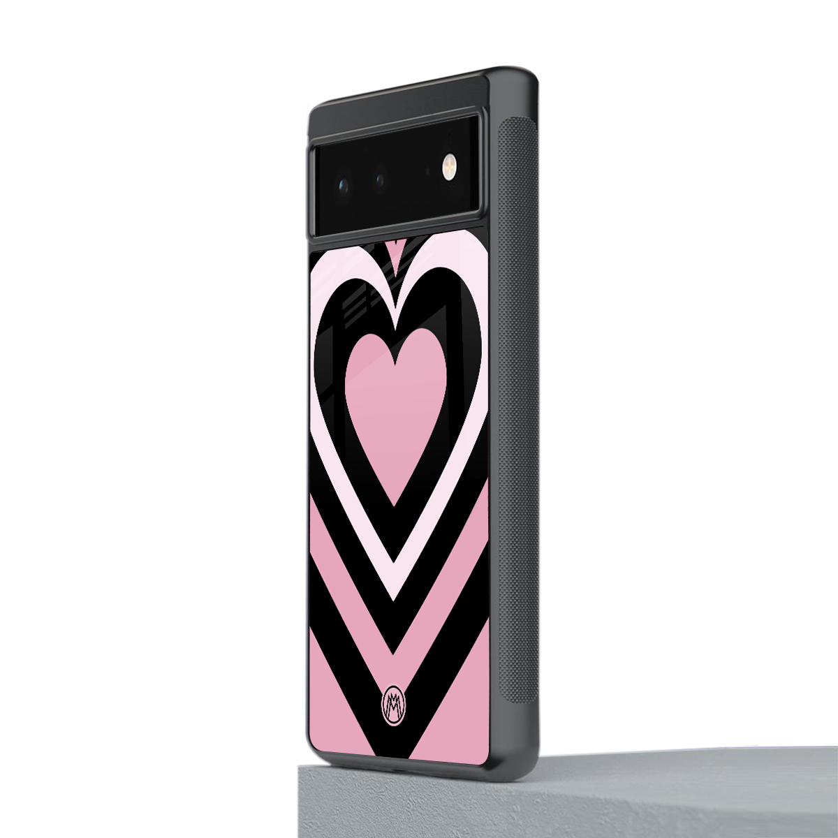 y2k retro pink hearts back phone cover | glass case for google pixel 6
