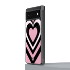 y2k retro pink hearts back phone cover | glass case for Google Pixel 6A