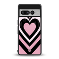 y2k retro pink hearts back phone cover | glass case for google pixel 7 pro