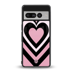 y2k retro pink hearts back phone cover | glass case for google pixel 7 pro
