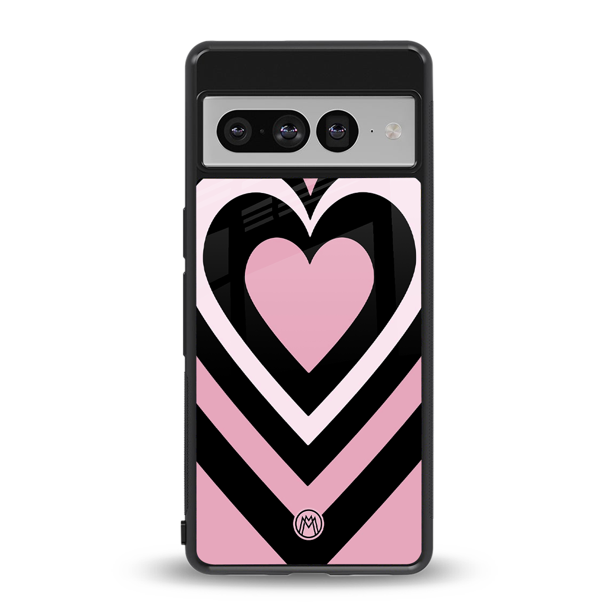y2k retro pink hearts back phone cover | glass case for google pixel 7 pro