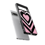 y2k retro pink hearts back phone cover | glass case for google pixel 7 pro