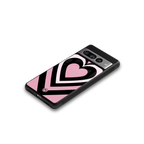y2k retro pink hearts back phone cover | glass case for google pixel 7 pro