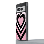 y2k retro pink hearts back phone cover | glass case for google pixel 7 pro