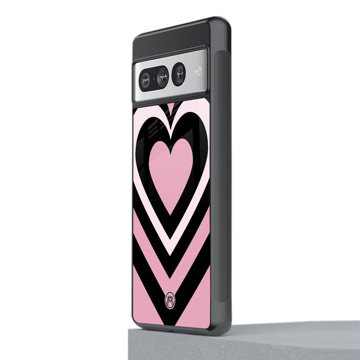 y2k retro pink hearts back phone cover | glass case for google pixel 7 pro