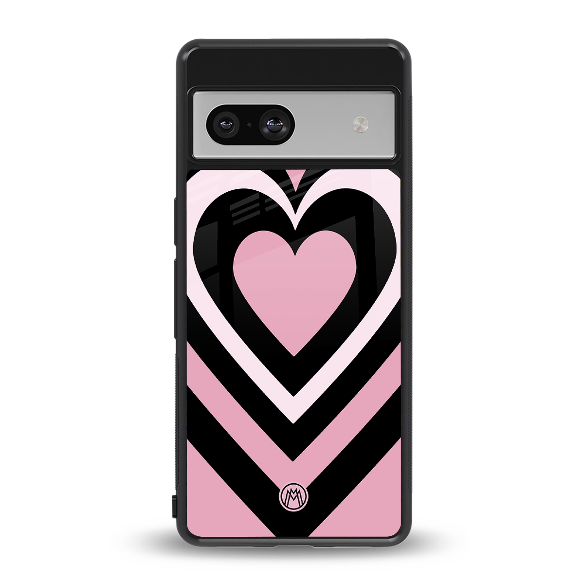 y2k retro pink hearts back phone cover | glass case for Google Pixel 7
