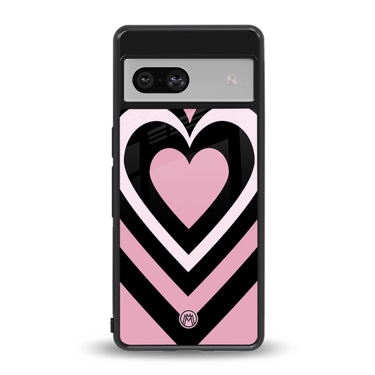 y2k retro pink hearts back phone cover | glass case for Google Pixel 7