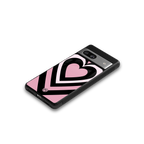 y2k retro pink hearts back phone cover | glass case for Google Pixel 7