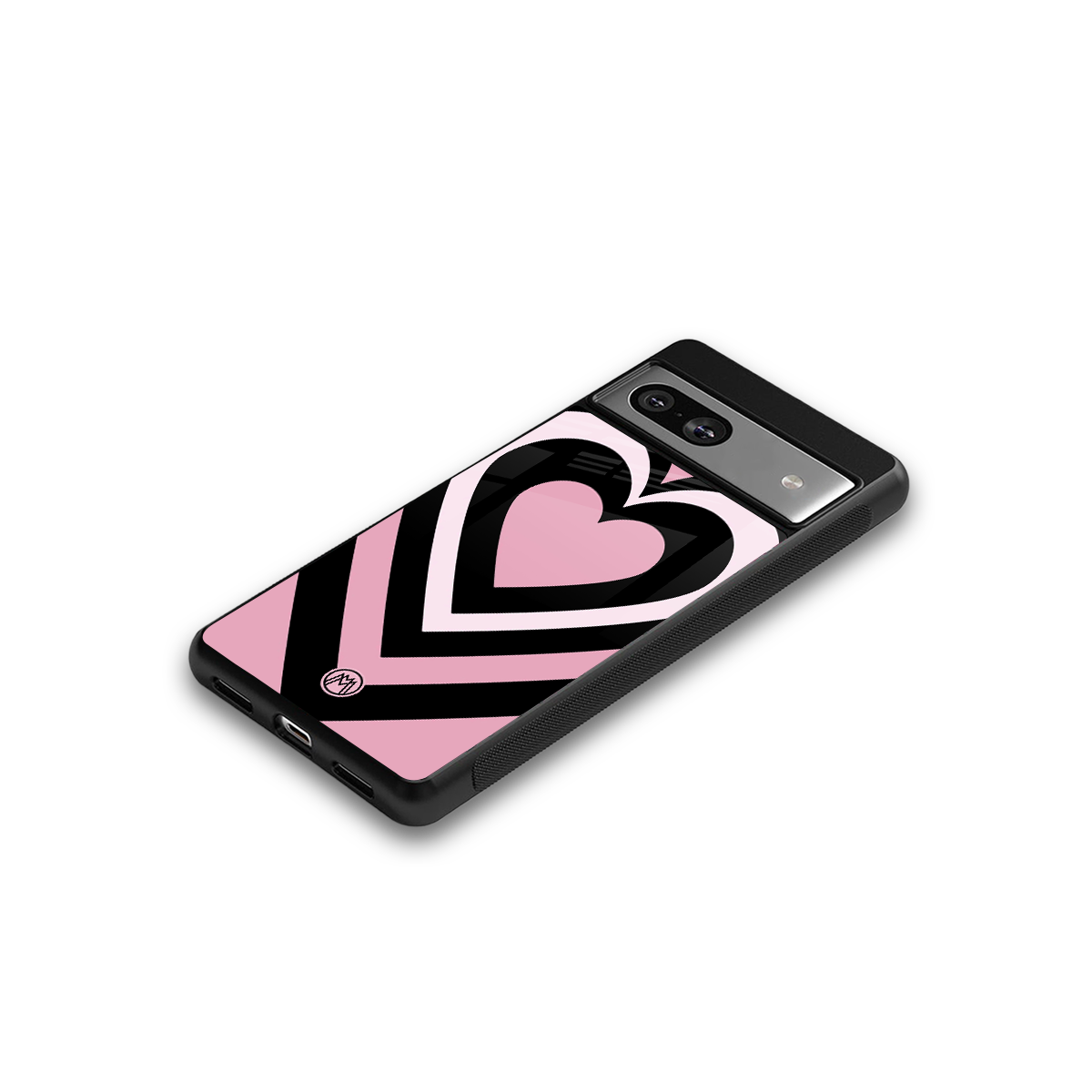 y2k retro pink hearts back phone cover | glass case for Google Pixel 7