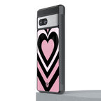 y2k retro pink hearts back phone cover | glass case for Google Pixel 7