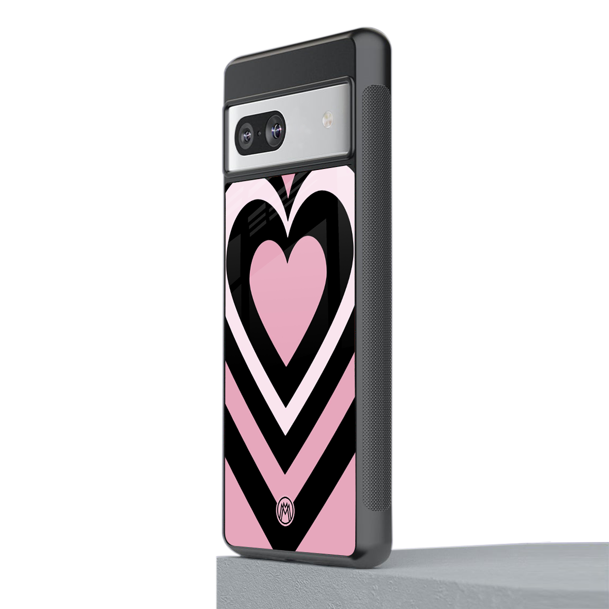 y2k retro pink hearts back phone cover | glass case for Google Pixel 7