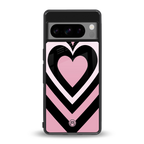 y2k retro pink hearts back phone cover | glass case for google pixel 8 pro