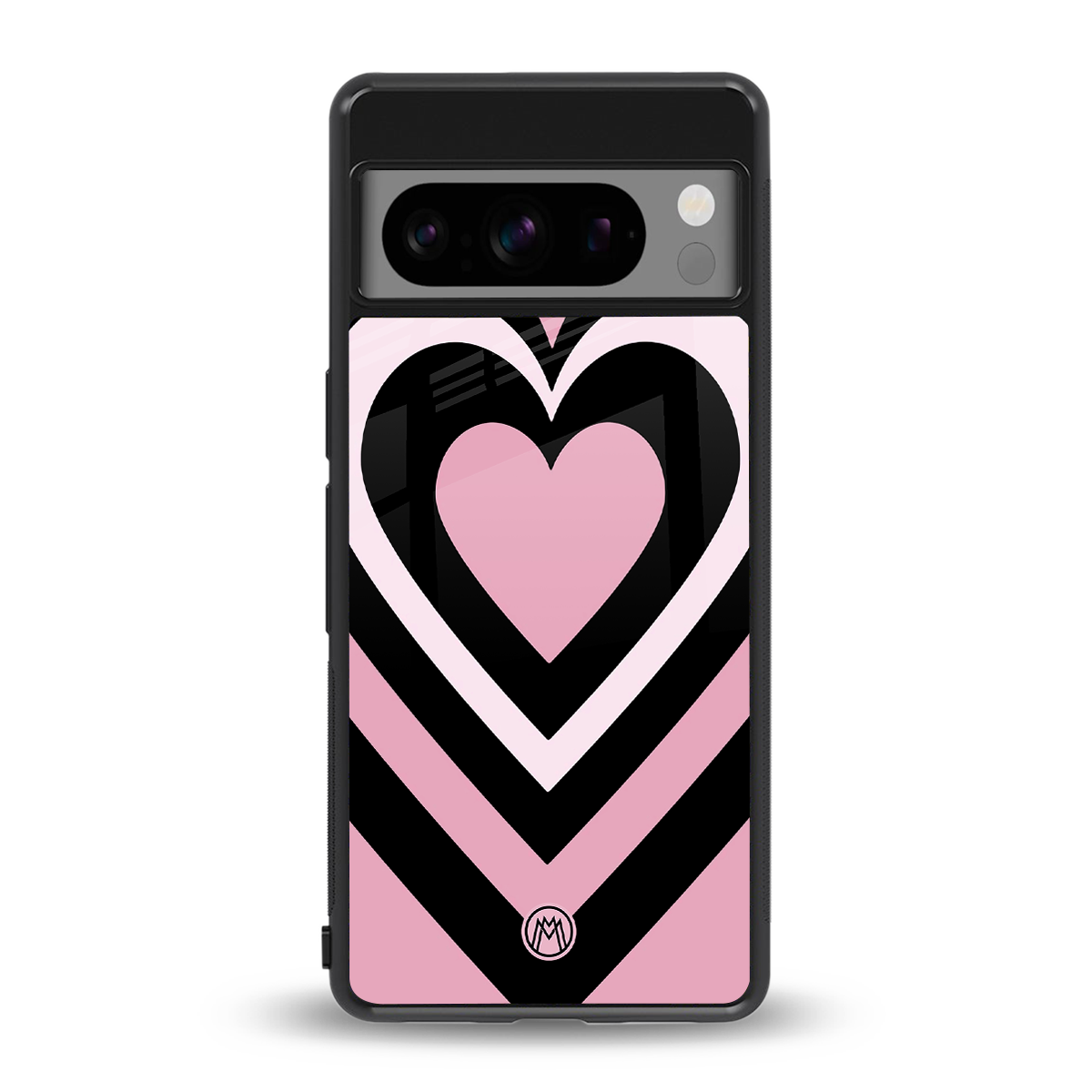 y2k retro pink hearts back phone cover | glass case for google pixel 8 pro