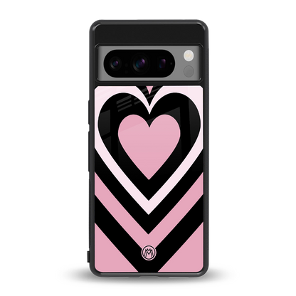 y2k retro pink hearts back phone cover | glass case for google pixel 8 pro